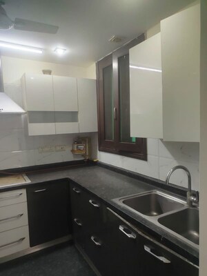 Kitchen in 3 BHK Builder Floor at Greater Kailash I – for Rent