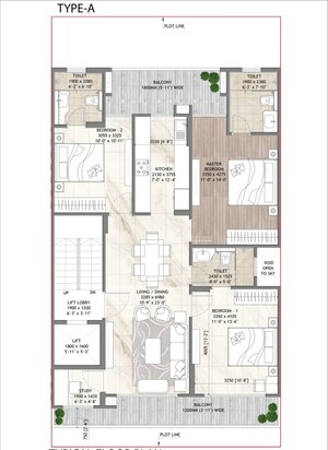 Floor Plan in 3 BHK Builder Floor at Signature Global Daxin Vistas, Bhondsi – for Sale