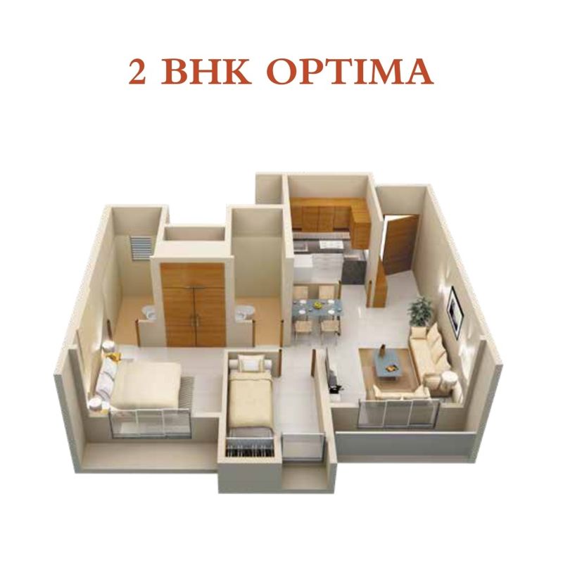 2 BHK 695 Sq.Ft. Apartment in Dosti West County Phase 4 Dosti Pine