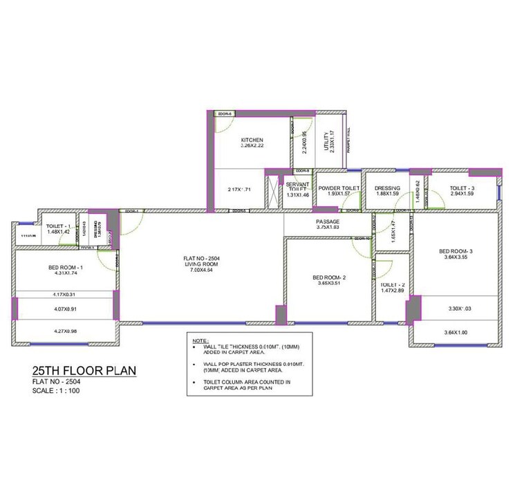 Floor Plan, adani-ten-bkc 3 Bedroom 1381 Sq.Ft. Apartment In Bandra East Mumbai 9912699