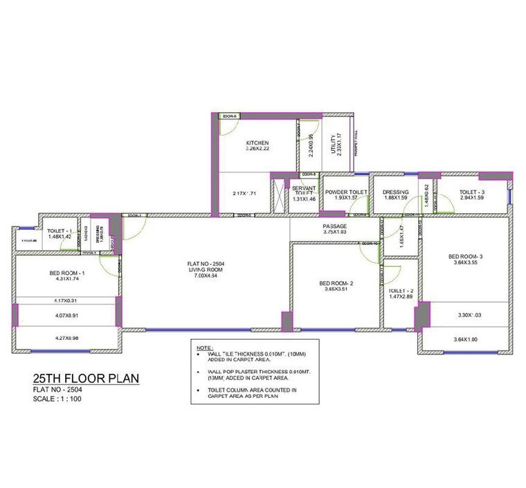 Floor Plan, adani-ten-bkc 3 Bedroom 1381 Sq.Ft. Apartment In Bandra East Mumbai 9912699