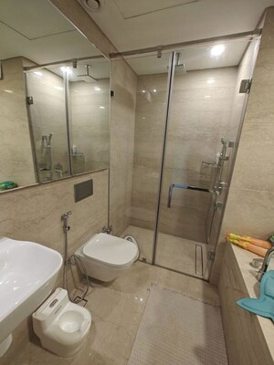 Bathroom in 3 BHK Apartment at Lodha World View, Worli – for Rent