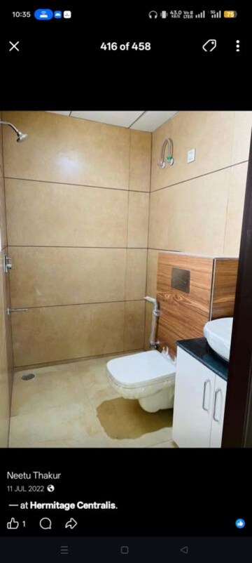 Bathroom in 3 BHK Apartment at Vip Road – for Sale