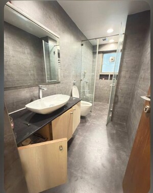 Attached Bathroom in 3 BHK Apartment at Palm Crest CHS, Bandra West – for Rent