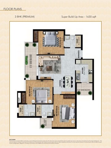 Floor Plan in 3 BHK Apartment at Nagla Road – for Sale