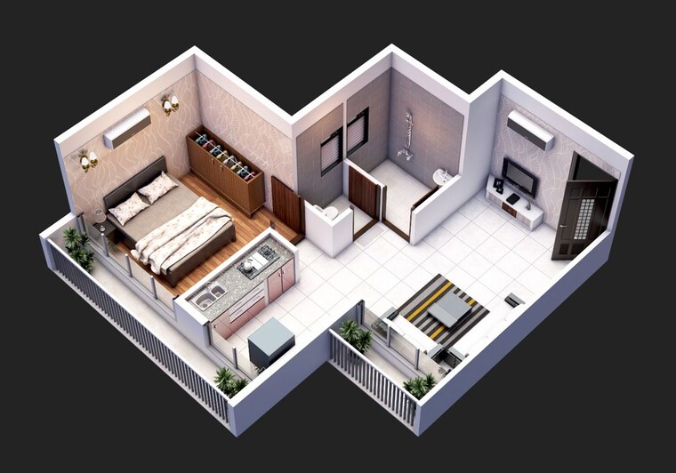 Floor Plan, infinity-icon 1 Bedroom 615 Sq.Ft. Apartment In Talegaon Navi Mumbai 9918555