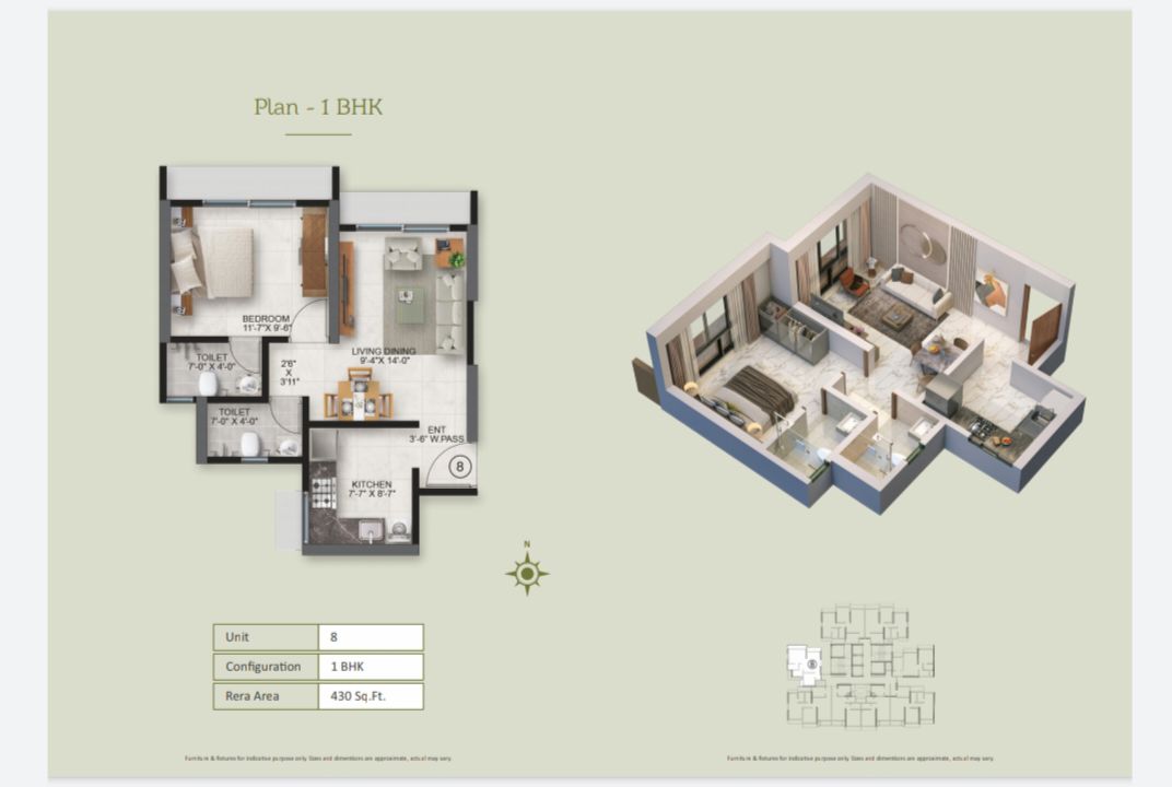2 BHK + Pooja Room 594 Sq.Ft. Apartment in Ace Parkside