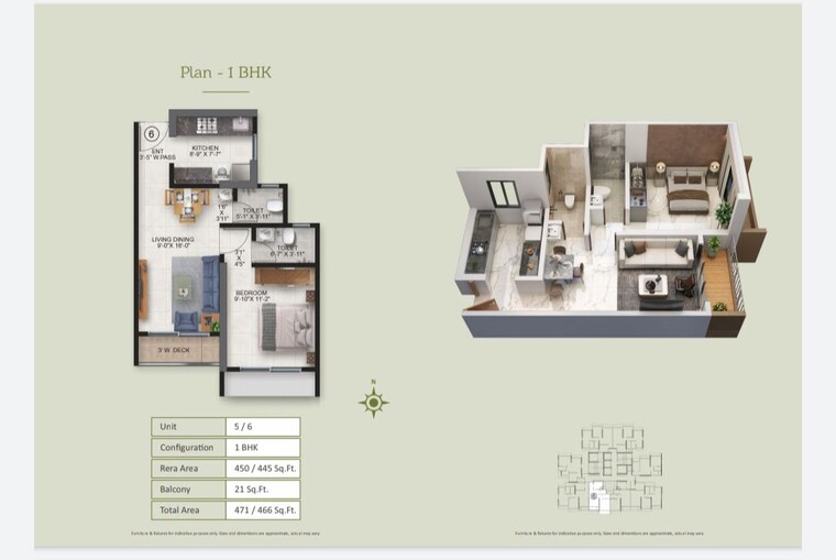 Floor Plan, ace-parkside 2 Bedroom 653 Sq.Ft. Apartment In Kasarvadavali Thane 9918693