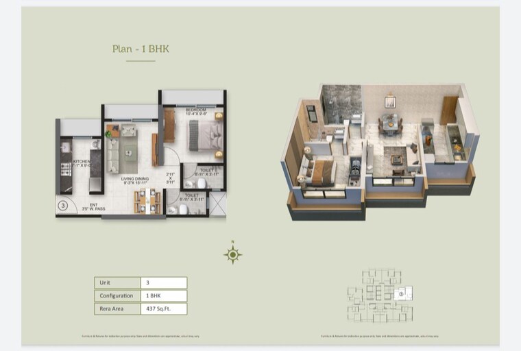 Floor Plan, ace-parkside 2 Bedroom 653 Sq.Ft. Apartment In Kasarvadavali Thane 9918693