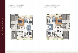 Floor Plan in 3 BHK Apartment at Singhpura – for Sale
