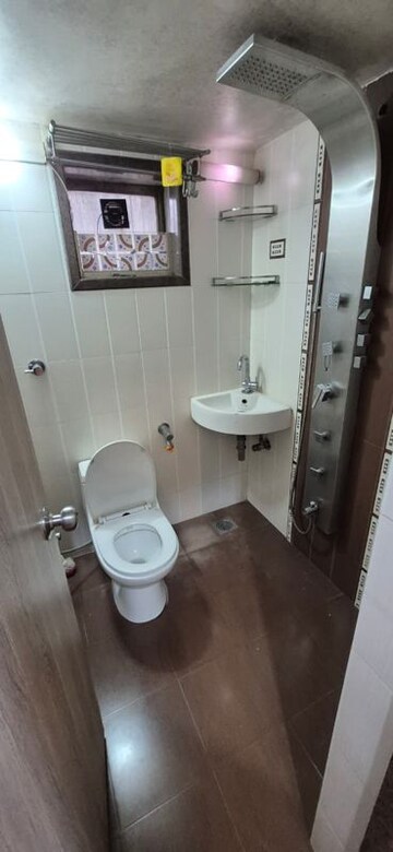 Bathroom in 2 BHK Apartment at Jheel Darshan Apartment, Powai – for Rent