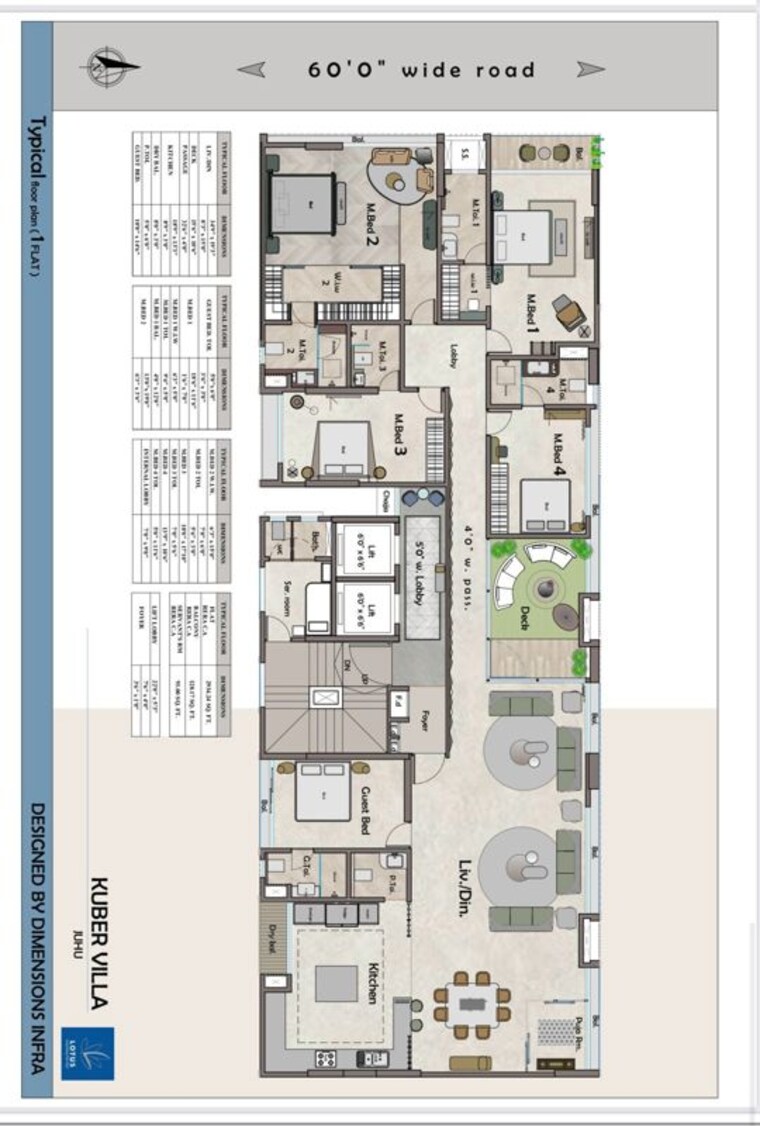 Floor Plan, juhu-scheme 4 Bedroom 3155 Sq.Ft. Apartment In Juhu Mumbai 9910973