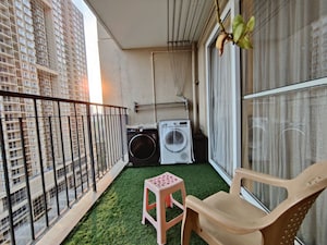 Balcony in 4 BHK Apartment at Bhartiya Nikoo Homes Phase 2, Thanisandra Main Road – for Rent