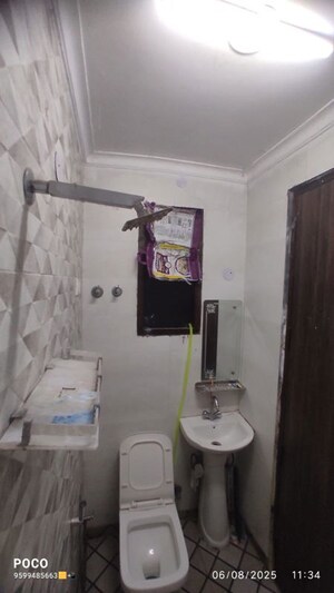 Bathroom in 1 BHK Builder Floor at Mehrauli – for Rent