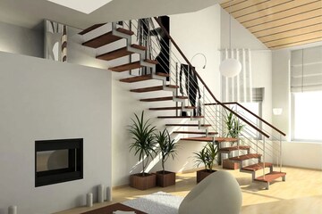 Staircase in 3 BHK Apartment at Aerocity – for Sale