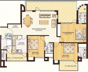 Floor Plan in 3.5 BHK Apartment at Spaze Privy, Sector 72 – for Sale