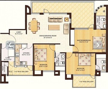 Floor Plan in 3.5 BHK Apartment at Spaze Privy, Sector 72 – for Sale
