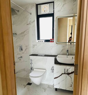 Bathroom in 3 BHK Apartment at Dhoot Time Residency, Sector 63 – for Rent