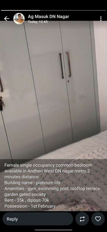 Furnished Amenities in 3 BHK Apartment at Hubtown The Premiere, Andheri West – for Rent