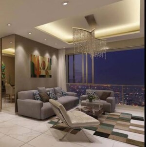 Living Room in 2 BHK Apartment at Raheja Ridgewood, Nesco – for Rent