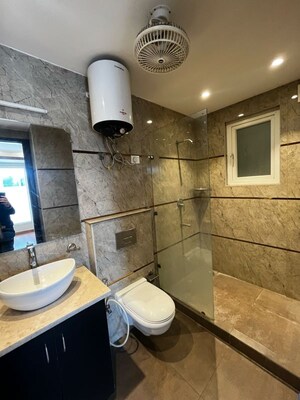 Bathroom in 3 BHK Builder Floor at Ansal Sushant Lok I, Sector 43 – for Rent