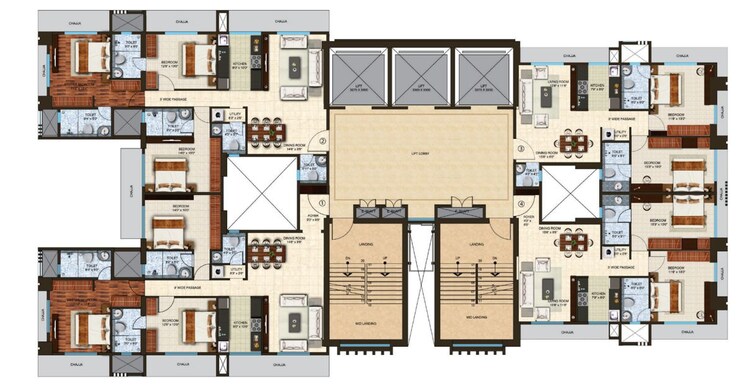 Floor Plan, spenta-medius 3 Bedroom 1140 Sq.Ft. Apartment In Matunga West Mumbai 9923112