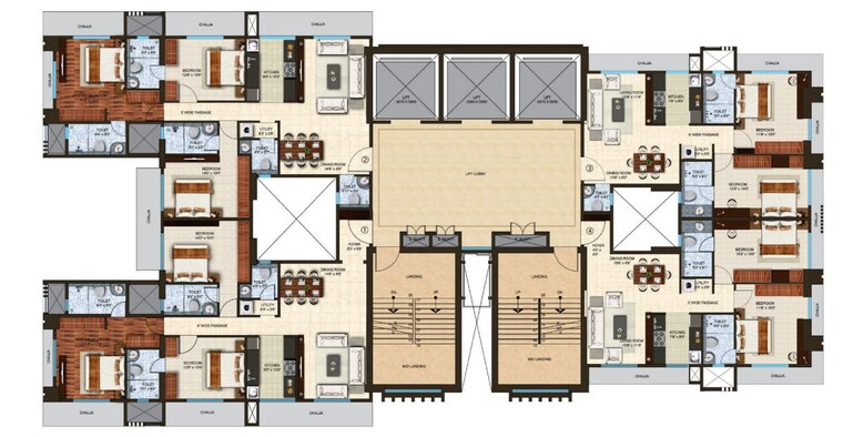 Floor Plan, spenta-medius 3 Bedroom 1140 Sq.Ft. Apartment In Matunga West Mumbai 9923112