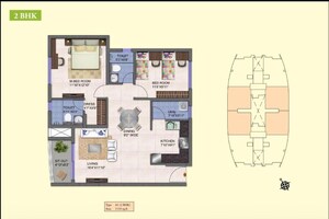 Floor Plan in 2 BHK Apartment at Kolte Patil Mirabilis, Horamavu – for Rent
