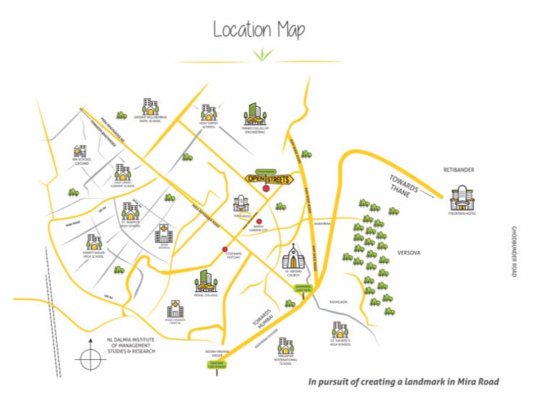 Map Location, jp-north-barcelona 2 Bedroom 753 Sq.Ft. Apartment In Mira Road Thane 9879743