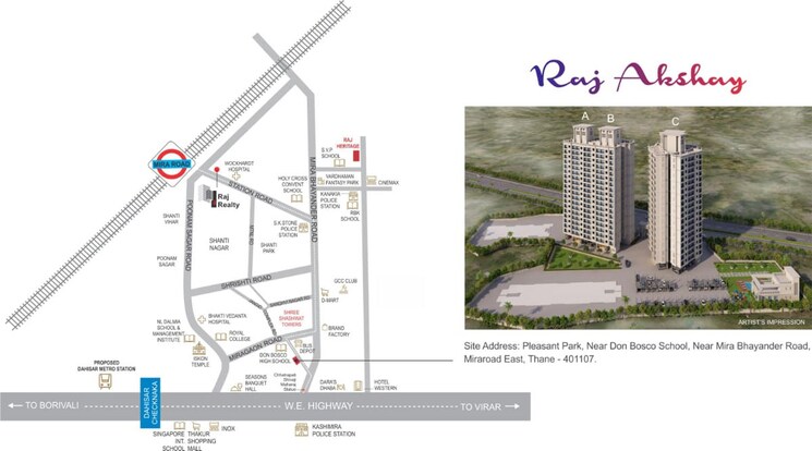 Map Location, raj-akshay 1 Bedroom 705 Sq.Ft. Apartment In Mira Road Thane 9923454