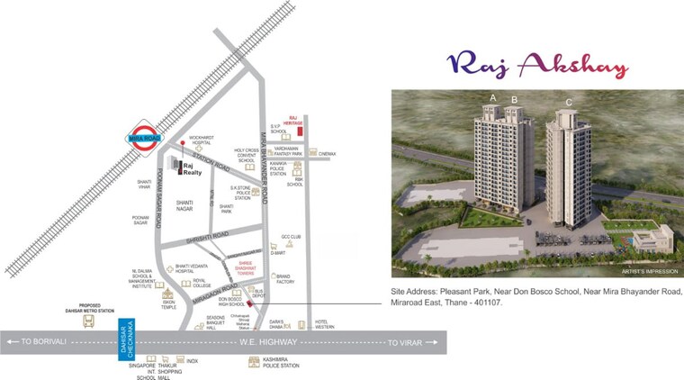 Map Location, raj-akshay 1 Bedroom 705 Sq.Ft. Apartment In Mira Road Thane 9923454