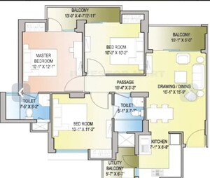 Floor Plan in 3 BHK Apartment at ABA Cherry County, Tech Zone 4 Greater Noida – for Sale