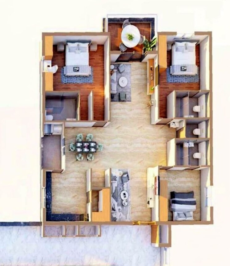 Floor Plan, ncc-cyber-urbania 3 Bedroom 2240 Sq.Ft. Apartment In Tellapur Hyderabad 9924281