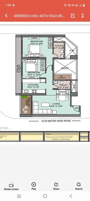 Floor Plan in 2 BHK Apartment at Satyam Surya Manhattan, Kharghar – for Sale