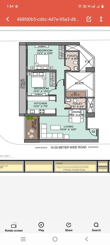 Floor Plan in 2 BHK Apartment at Satyam Surya Manhattan, Kharghar – for Sale