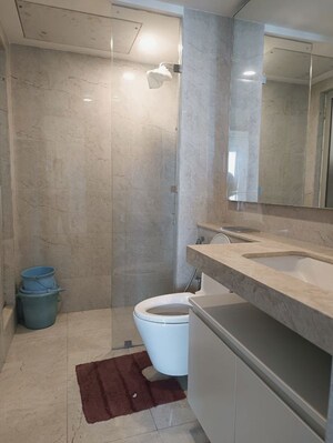 Bathroom in 3 BHK Apartment at Silver Sand CHS, Andheri West – for Rent