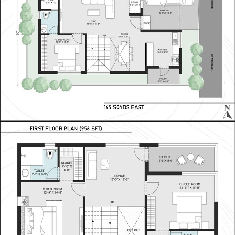 Floor Plan, isnapur 3 Bedroom 2371 Sq.Ft. Villa In Isnapur Hyderabad 9930473