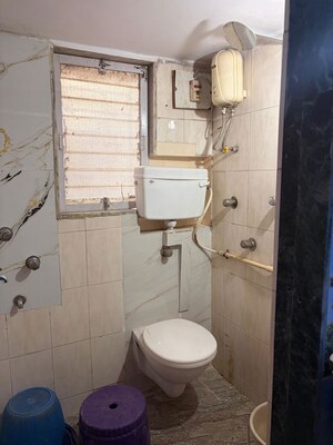 Bathroom in 1 BHK Apartment at God Gifts Building, Lower Parel – for Rent