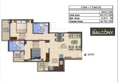 2 BHK + Pooja Room Apartment For Sale in MRG The Balcony