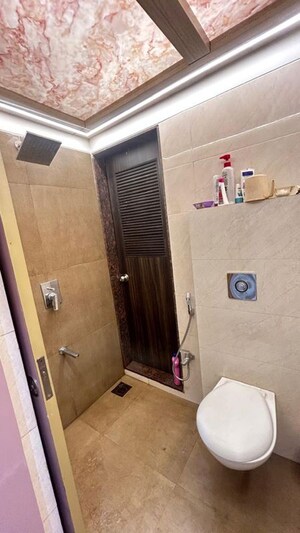 Bathroom in 2 BHK Apartment at Shree Tirupati STG Signature Residency, Thane West – for Rent
