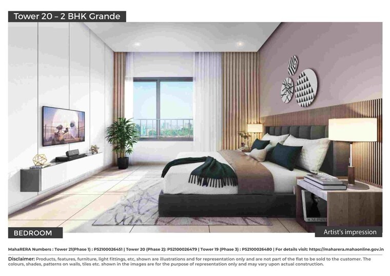 Bedroom, shapoorji-pallonji-joyville-celestia 3 Bedroom 970 Sq.Ft. Apartment In Hadapsar Pune 9932320