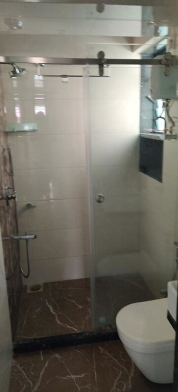 Bathroom in 3 BHK Apartment at KP Krishna Regency, Malad West – for Rent