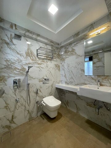 Bathroom in 2 BHK Apartment at Group Seven Rushi Heights, Goregaon East – for Rent