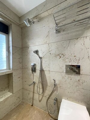 Bathroom in 2 BHK Apartment at Group Seven Rushi Heights, Goregaon East – for Rent