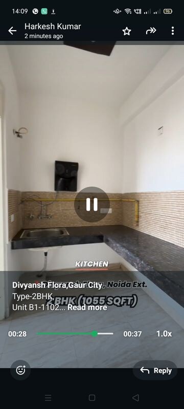 Kitchen in 2 BHK Apartment at Divyansh Flora, Sector 16c Greater Noida – for Sale