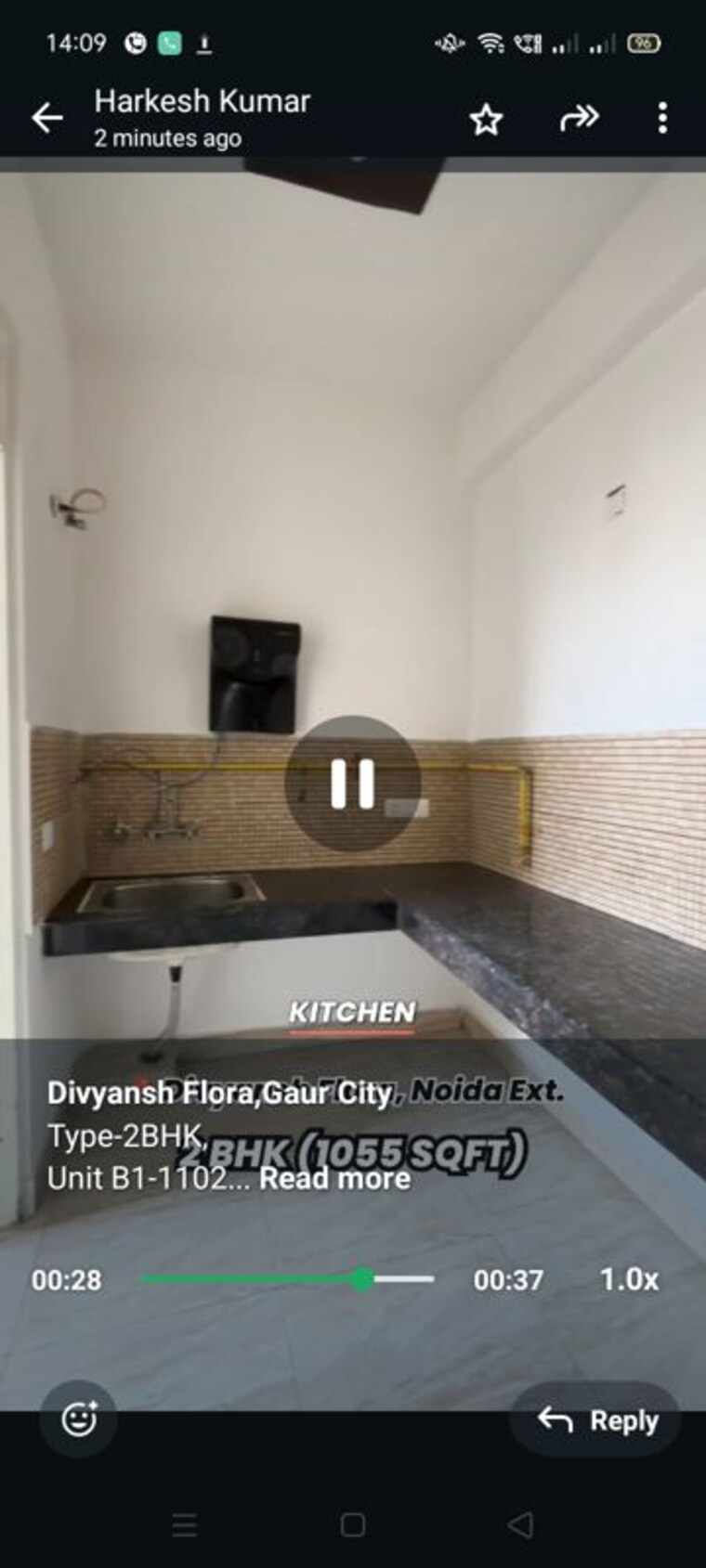 Kitchen, divyansh-flora 2 Bedroom 1055 Sq.Ft. Apartment In Sector 16c Greater Noida Greater Noida 9934126
