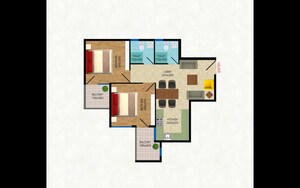 Floor Plan in 2 BHK Apartment at Sidhartha Diplomats Golf Link, Sector 110 – for Sale