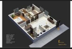 Floor Plan in 1 BHK Apartment at Tranquillo MPR Urban City, Patighanpur – for Sale