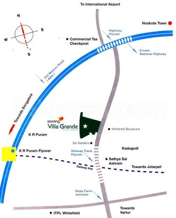 3 BHK Villa – Map Location View at Sterling Villa Grande, Whitefield - for Sale