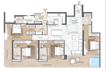 Floor Plan in 3 BHK Apartment at Smart World The Edition, Sector 66 – for Sale